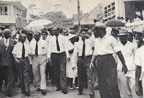 'March in the rain' to demand the return of Chaguaramas to the people of Trinidad and Tobago [1960].