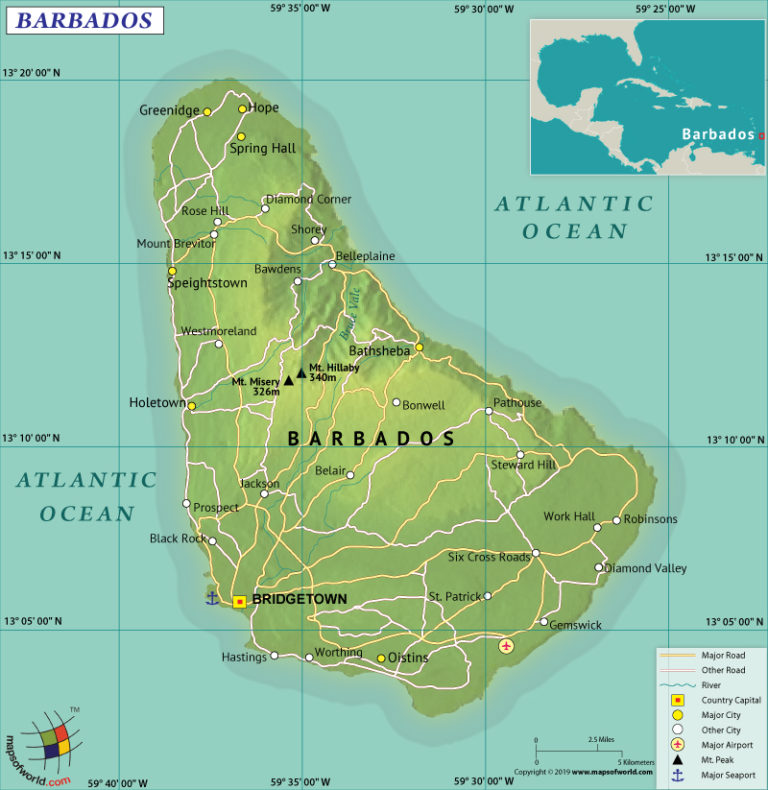 Map Of Barbados 768x790 