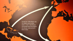 Diagram of the Transatlantic Slave trade: During the 18th century Britain was the leading slave-trading nation. Half of all Africans transported across the Atlantic into slavery were carried in British ships. 