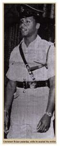 Lt. David G. Brizan at Court Martial at Chaguaramas Convention Center, June 1970